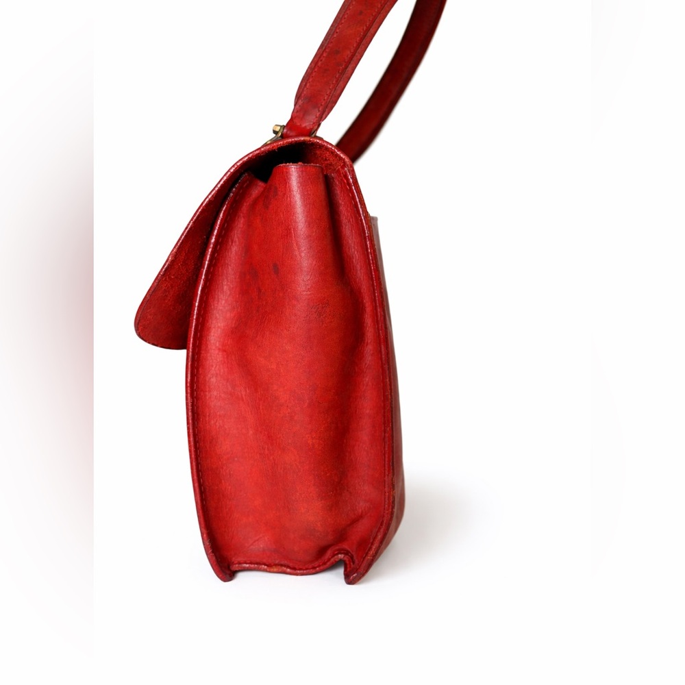 Dooney & Bourke Alto Italian Leather Briefcase Messenger Bag Red Vintage Patina - Picture 3 of 15
